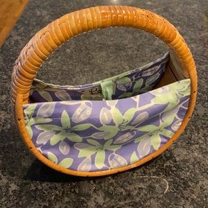 Lilly Pulitzer Round Wicker Purse